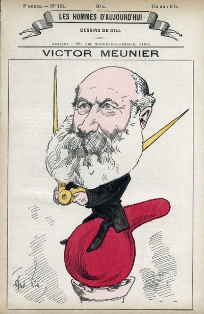 Ritratto di Amedee-Victor Meunier (1817-1894), giornalista scientifico, impegnato nella divulgazione della scienza. Caricatura di Gill, Parigi da Andre Gill