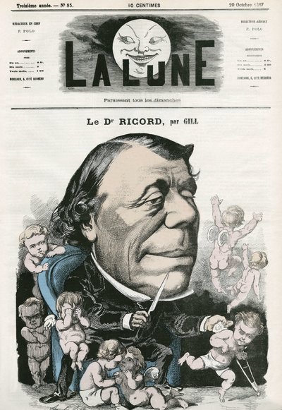 Ritratto del Dottor Ricord, medico francese. Caricatura di Gill, in 