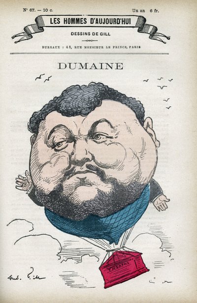Ritratto di Dumaine, artista francese del XIX secolo. Caricatura di Gill, Parigi. da Andre Gill