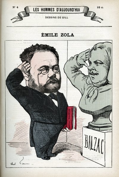 Ritratto di Emile Zola (1840-1902), uomo di lettere francese. Caricatura di Gill, Parigi. da Andre Gill