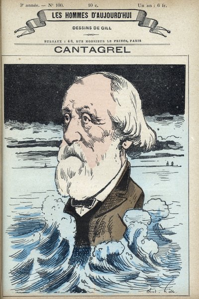 Ritratto di Felix Francois Jean Cantagrel (1810-1887), uomo di lettere, consigliere comunale e deputato di Parigi. Caricatura di Gill, Parigi da Andre Gill