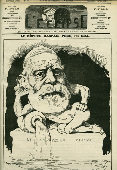 Ritratto di François-Vincent Raspail, chimico, medico e politico francese. Copertina di "L