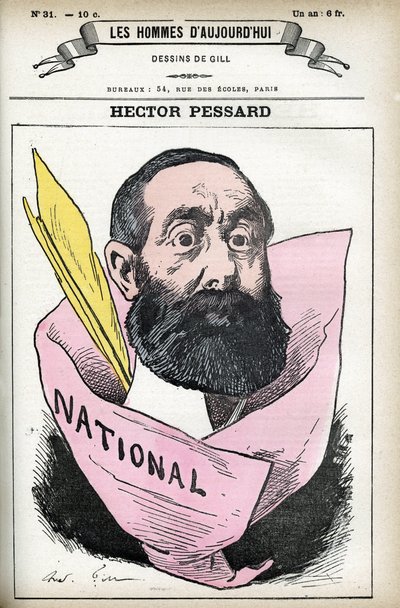 Ritratto di Hector Pessard, giornalista francese e proprietario del giornale "Le National". Caricatura di Gill, in "Les Homme d