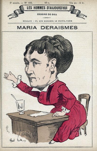 Ritratto di Maria Deraismes (1828-1894), donna di lettere e femminista francese, fondò con Leon Richer, Louise Michel e Paule Minck l