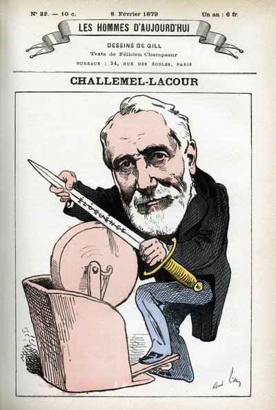 Ritratto di Paul-Armand Challemel-Lacour (1827-1896), politico, diplomatico e storico della filosofia francese. Caricatura di Gill, in "Les Homme d