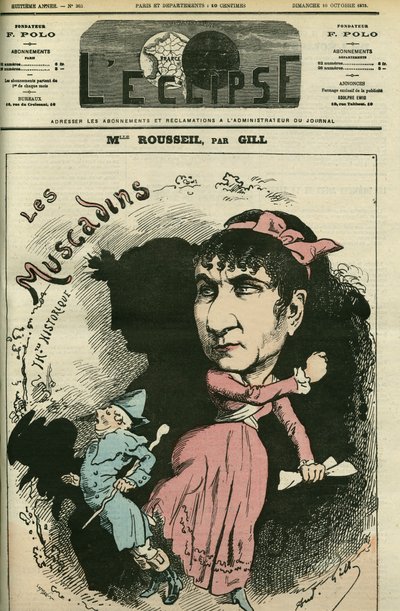 Ritratto di Roselia Rousseil, cantante francese, ha recitato alla Comédie Française. Copertina di "L