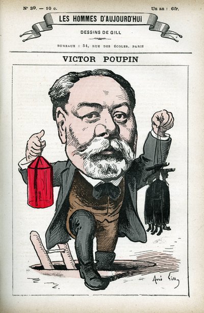 Ritratto di Victor Poupin (1838-1906), politico francese. Caricatura di Gill, in “Les Homme d