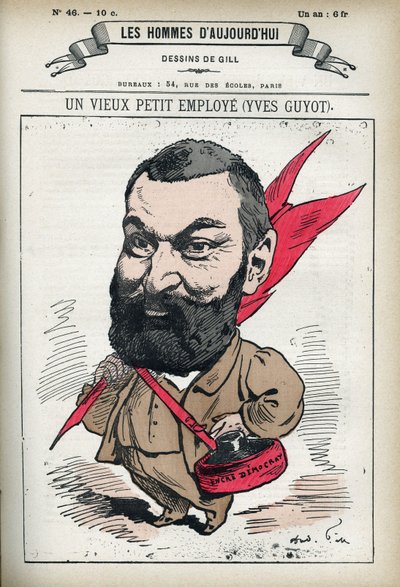 Ritratto di Yves Guyot (1843-1928), politico, pubblicista ed economista francese. Caricatura di Gill, Parigi da Andre Gill