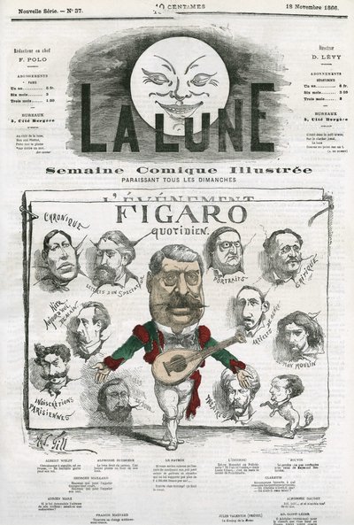 Ritratto dei giornalisti del "Figaro Quotidien". Caricatura di Gill, in "The Moon", 18 novembre da Andre Gill
