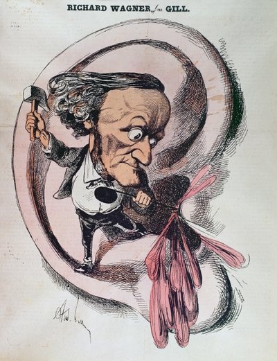 Richard Wagner che spacca il timpano del mondo, illustrazione in 