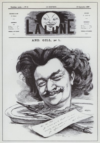 Autoritratto del caricaturista francese Andre Gill da Andre Gill