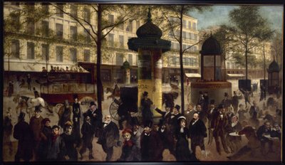Bozzetto per un panorama del Boulevard Montmartre con personalità parigine contemporanee, circa 1880 da Andre Gill