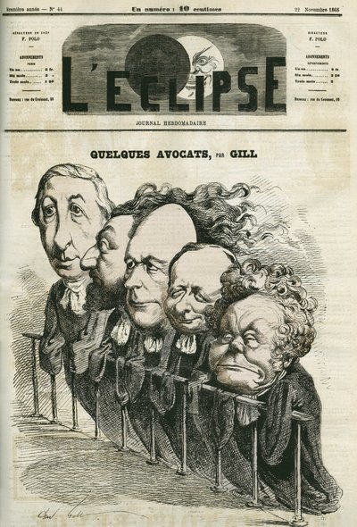 Alcuni avvocati, Emmanuel Arago, Leon Gambetta, Jules Grevy, Laurier e Adolphe Cremieux. Copertina in 