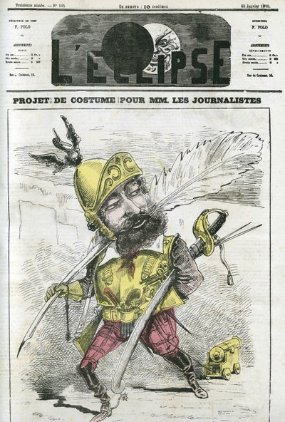 Progetto di abito per giornalisti gentiluomini, in guardia e protetti da armature. Copertina di "L