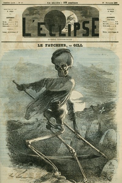 Il Mietitore, una rappresentazione della Morte. Copertina in "L