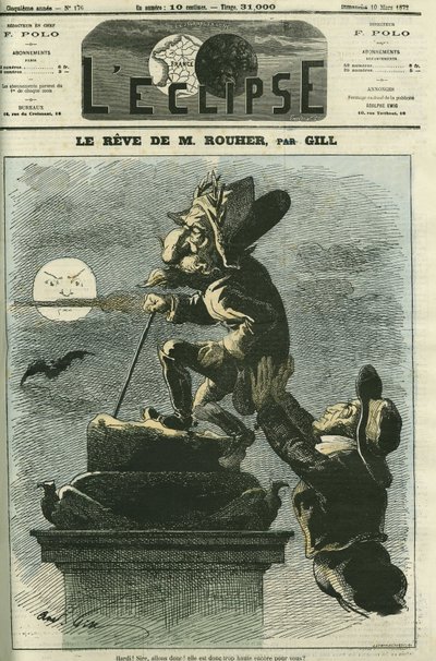 Il sogno di Rouher, Eugene Rouher, politico, ministro di Napoleone III e leader del partito bonapartista, sogna un ritorno di Napoleone III. Copertina in 