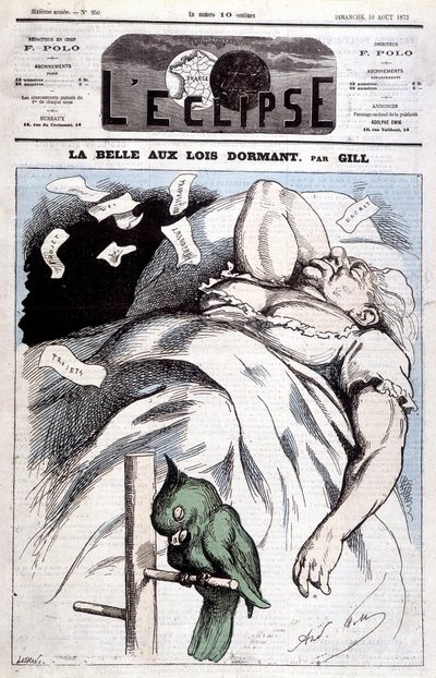 Caricatura di Victoria in "La Bella Addormentata" - di Gill, in "L