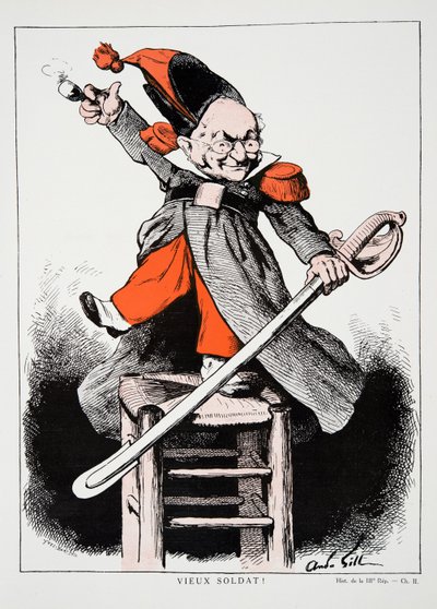 Vecchio soldato!, da Storia della Terza Repubblica, Vol. I, Storia Politica, pub.1933 da Andre Gill