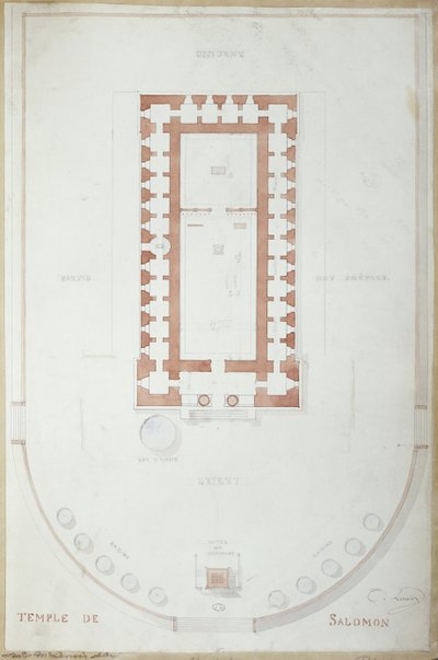 Piano del Tempio di Salomone a Gerusalemme, metà XIX secolo da Andre Lenoir