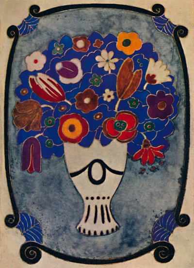 Rilegatura in pergamena, decorata e colorata, 1914 da Andre Mare