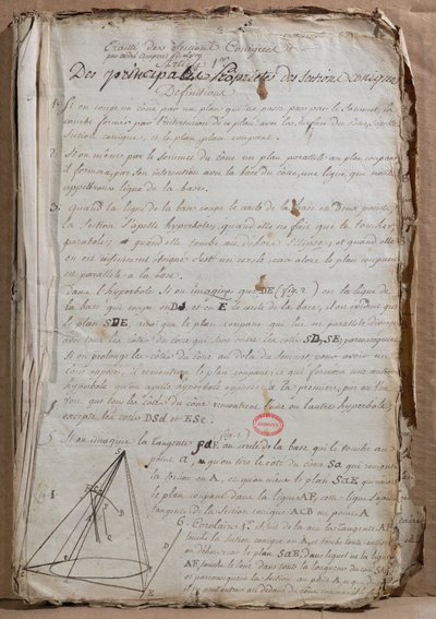 Pagina da Traite des Sections Coniques da Andre Marie Ampere