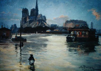 Vista del Pont de la Tournelle durante le inondazioni del 1910 da Andre Pierson