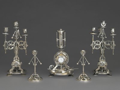 Garniture di Orologi in Cinque Pezzi, c.1880 da Andre Romain Guilmet