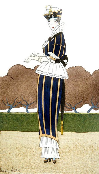 Tavola di moda per un costume parigino da Andre Stefan