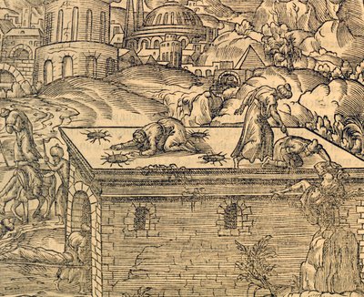 Cimitero cristiano di Acheldemach, incisione da Cosmographie universelle, di Andre Thevet, Parigi da Andre Thevet