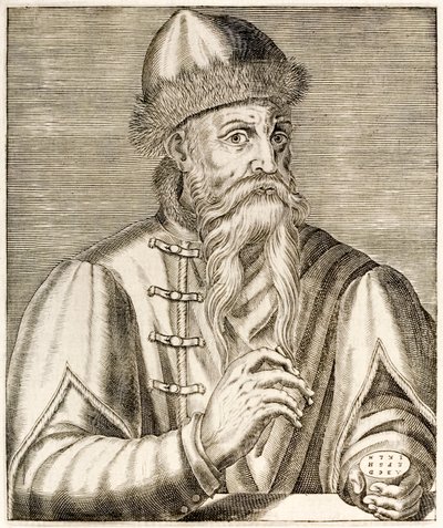 Johannes Gutenberg: inventore tedesco la cui invenzione della stampa a caratteri mobili ha avviato la rivoluzione della stampa, da 
