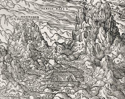 Regione montuosa del Sinai, incisione di Andre Thevet (1504-1592), Parigi, Francia da Andre Thevet