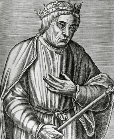 Ritratto di Casimiro III, Re di Polonia, noto come il Grande (1310-1370), incisione da Les Vrais pourtraits et Vies des Hommes illustres da Andre Thevet