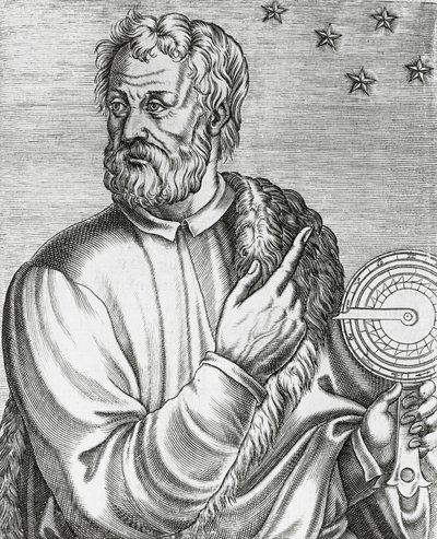 Ritratto di Cristoforo Colombo (1451-1506), navigatore italiano, incisione da Les Vrais portraits et Vies des Hommes illustres da Andre Thevet