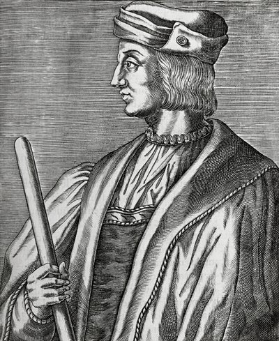 Ritratto di Gaston de Foix, Duca di Nemours (1489-1516), incisione da Les Vrais pourtraits et Vies des Hommes illustres da Andre Thevet