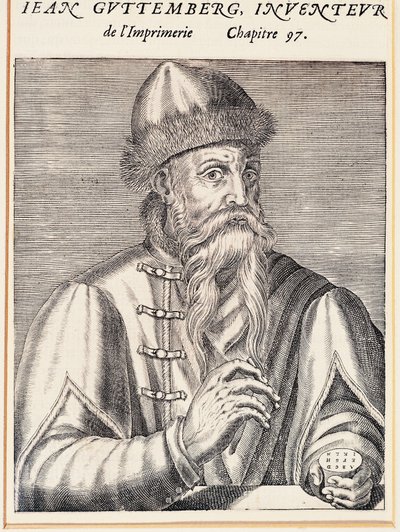 Ritratto di Johann Gutenberg da Andre Thevet