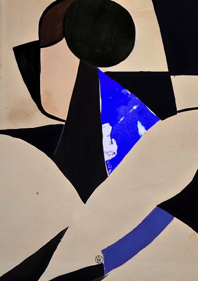 Forme astratte in nero e blu da André Viana