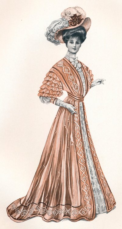 Illustrazione di un catalogo di una signora edoardiana, c1908 da Andre and Sleigh