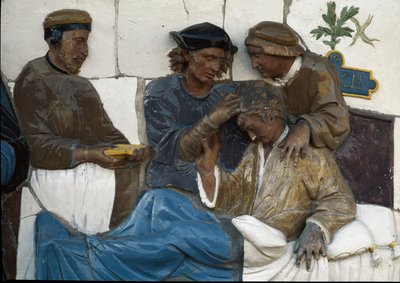 Visitare i disabili (dettaglio) da Andrea (workshop of) Della Robbia