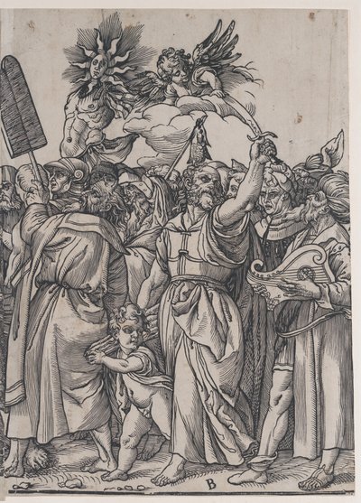 Sezione B: Isacco, Noè e altre figure, dal Trionfo di Cristo, 1836 da Andrea Andreani