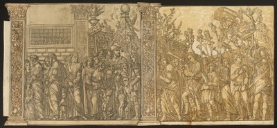 Il trionfo di Giulio Cesare [n.7 e 8 più 2 colonne], 1599 da Andrea Andreani