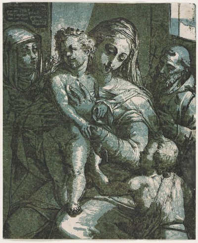 Vergine e Bambino con San Giovanni, Santa Caterina da Siena e San Francesco, 1585 da Andrea Andreani
