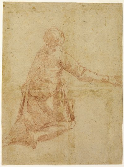 Figura inginocchiata vista da dietro (recto); Tre studi a mezzo busto di figura femminile velata (verso) da Andrea Boscoli