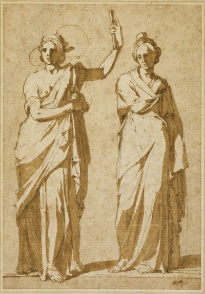 Due figure femminili in piedi (Studi sulla statuaria classica) da Andrea Boscoli