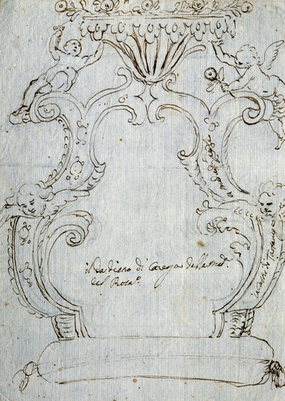 Schizzo per schienale di sedia, ca 1715, Italia da Andrea Brustolon