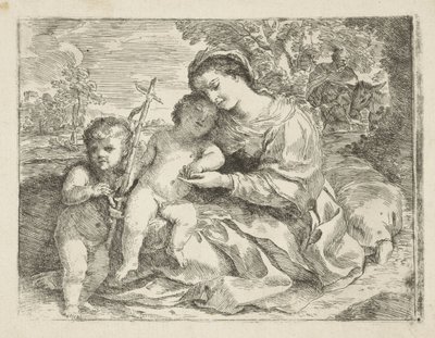 Sacra Famiglia con il giovane Giovanni Battista da Andrea Camassei