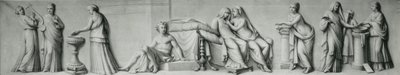Un pannello grisaille che raffigura scene basate sul Matrimonio Aldobrandini da Andrea Casali