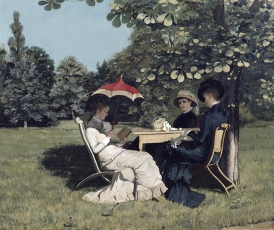 Donne intorno al tavolo del giardino da Andrea Gram