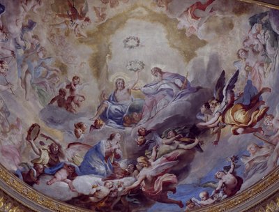 Incoronazione della Vergine, affresco dipinto nel 1699 da Andrea Lanzani, coro del Santuario dell