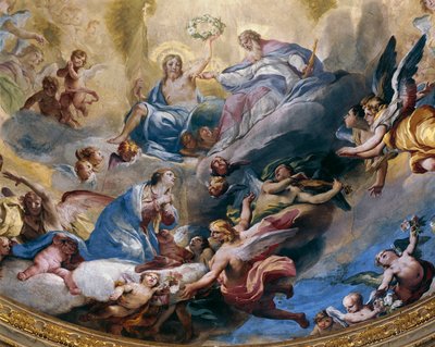 Incoronazione della Vergine, affresco dipinto nel 1699 da Andrea Lanzani nel coro del Santuario dell