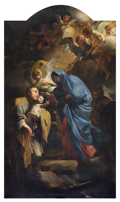 Sacra Famiglia o la fuga in Egitto, 1673-74 da Andrea Lanzani